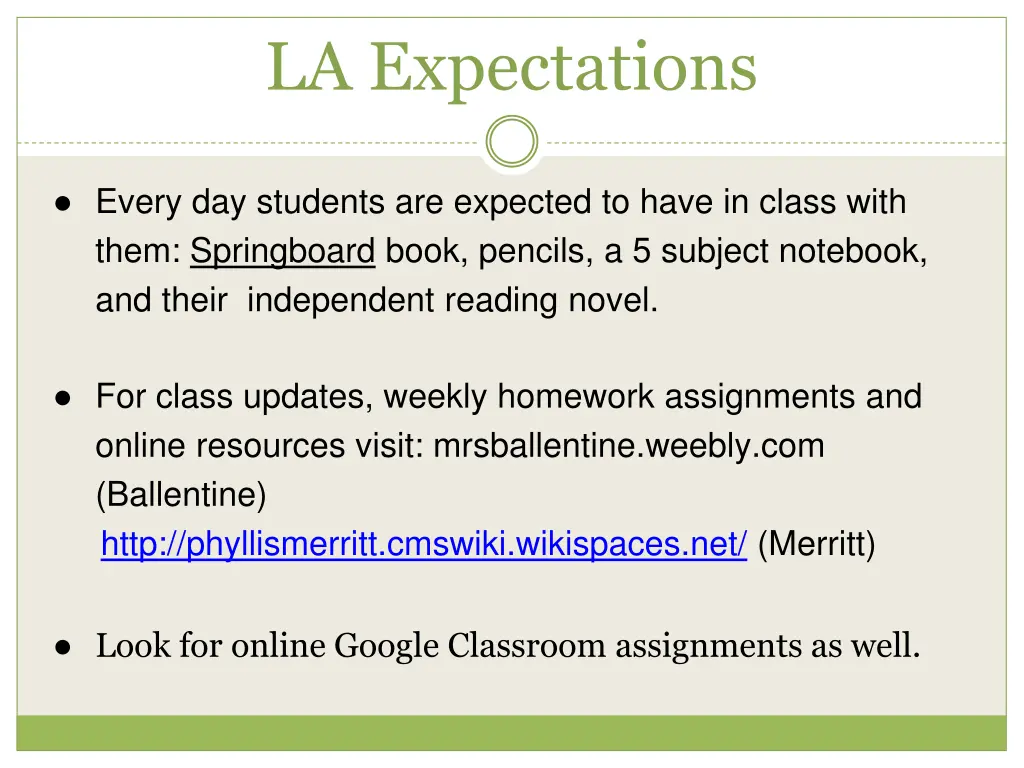 la expectations