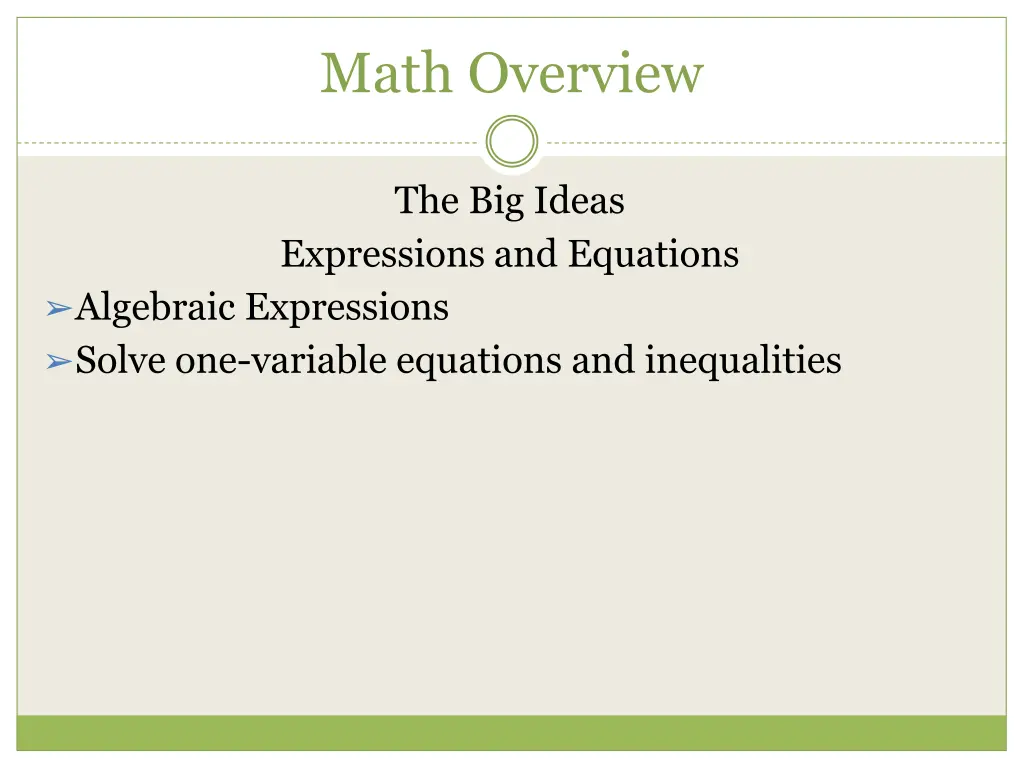math overview 2