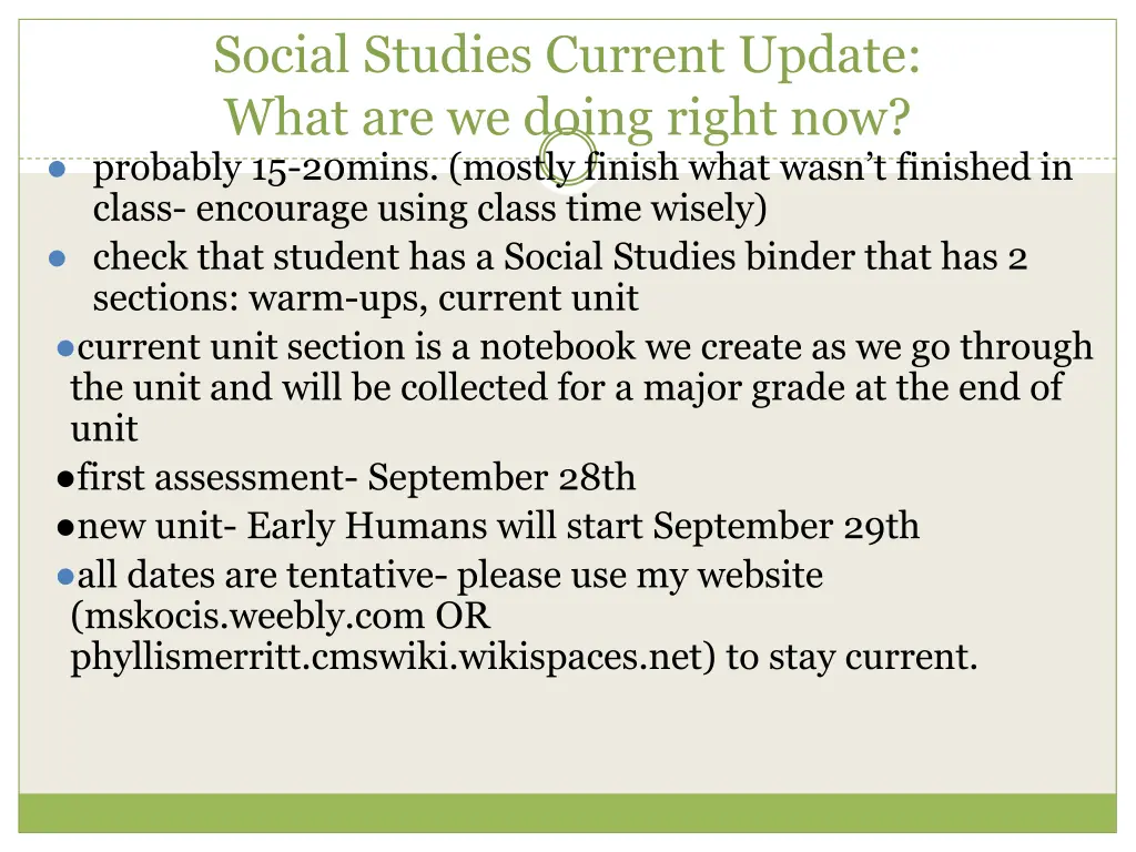 social studies current update what are we doing