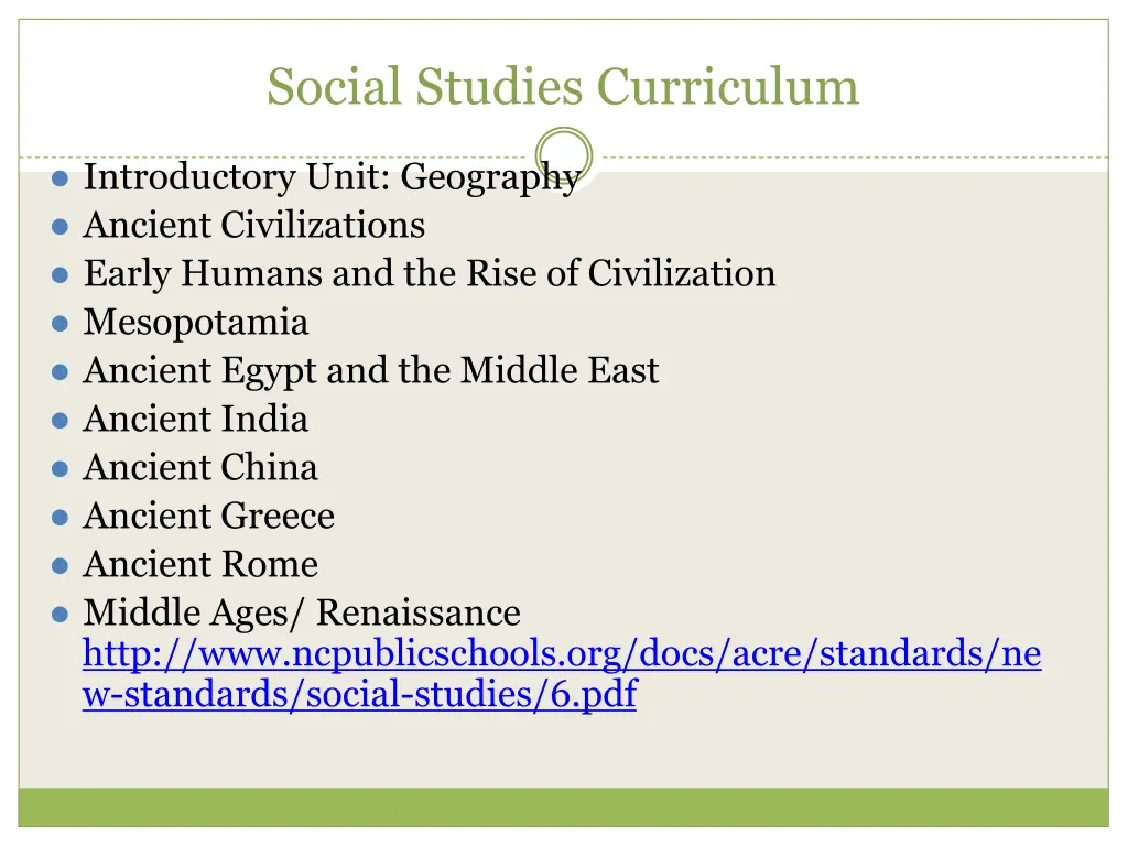 social studies curriculum