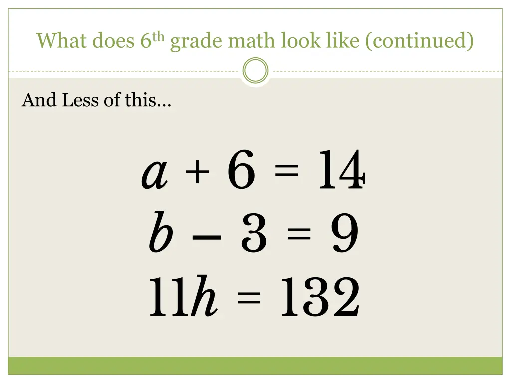 what does 6 th grade math look like continued 1