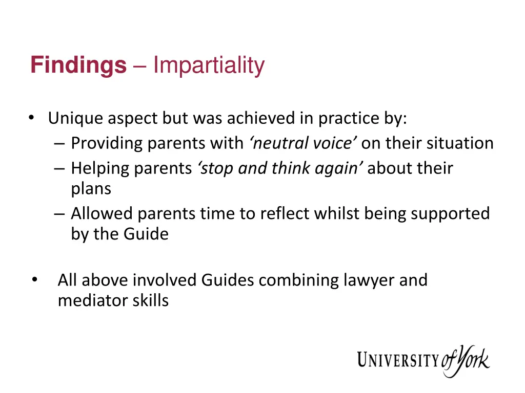 findings impartiality
