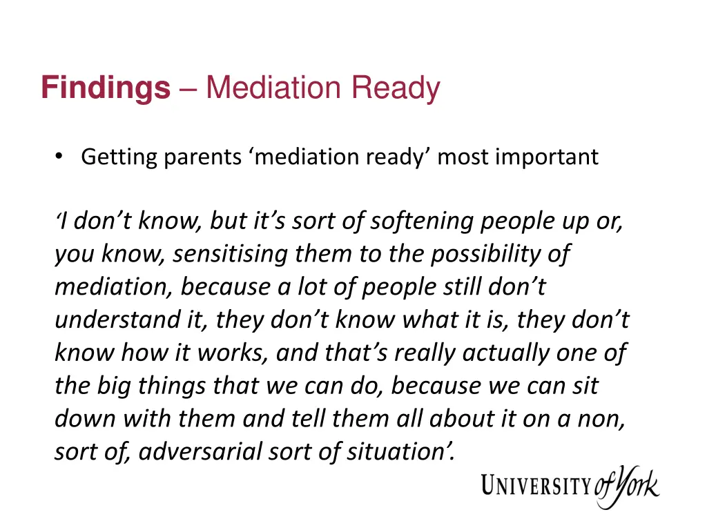 findings mediation ready