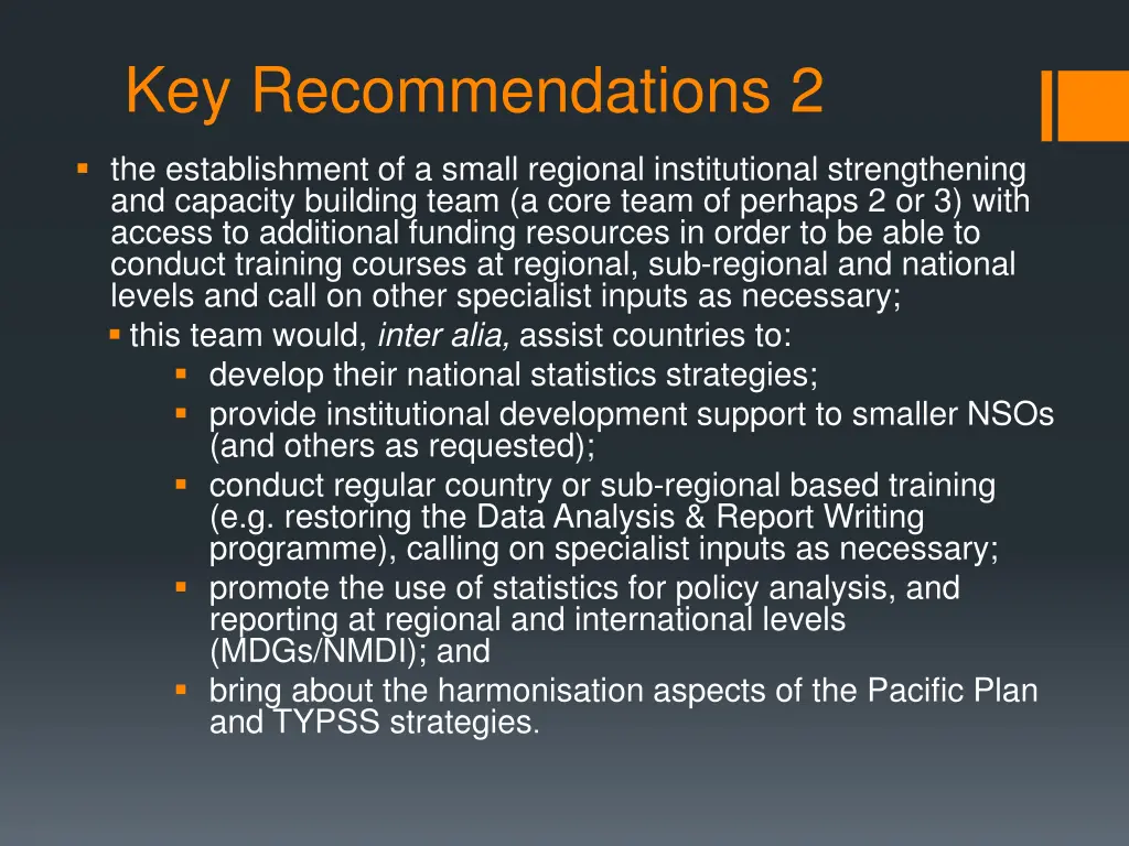 key recommendations 2