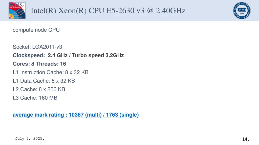 intel r xeon r cpu e5 2630 v3 @ 2 40ghz
