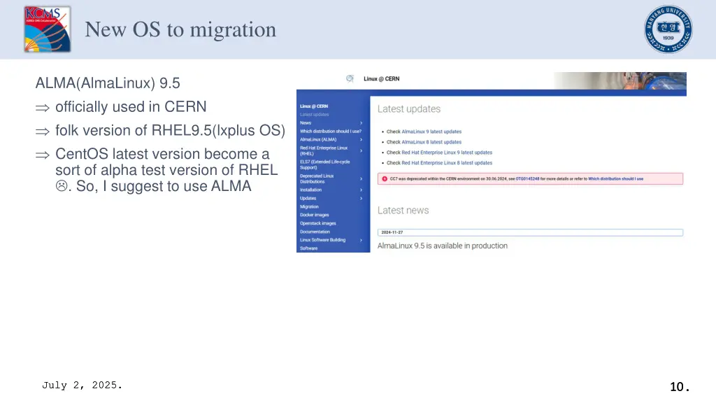 new os to migration