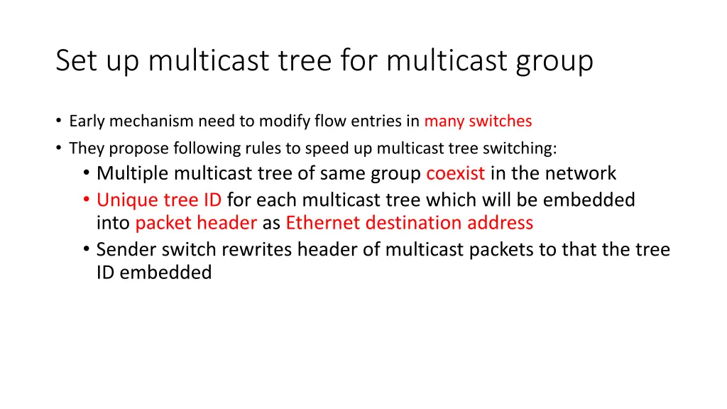 set up multicast tree for multicast group