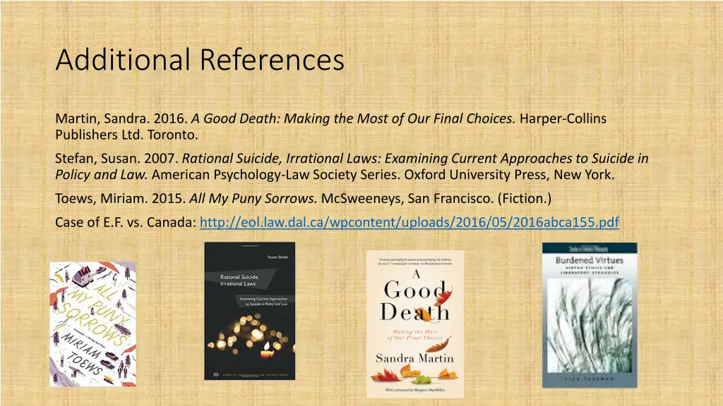 additional references