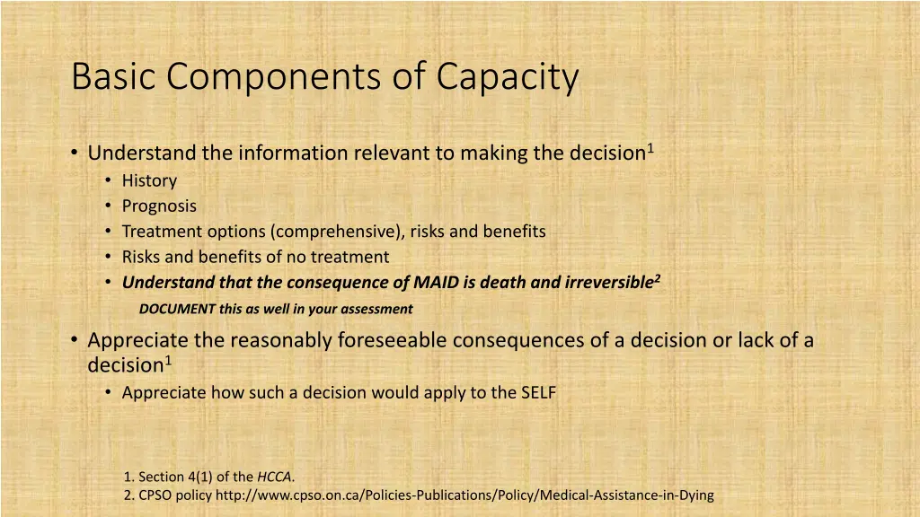 basic components of capacity