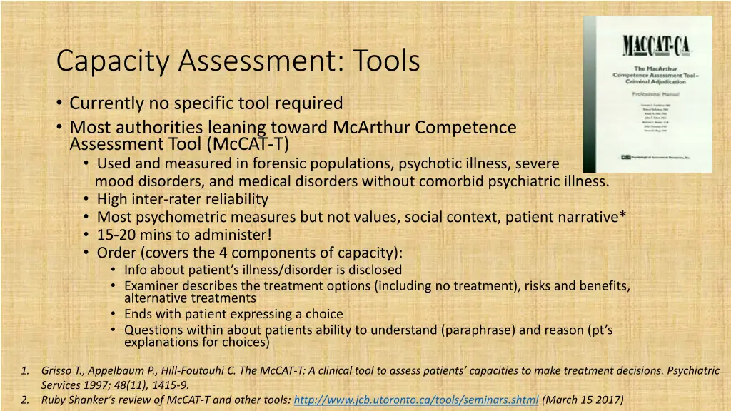 capacity assessment tools