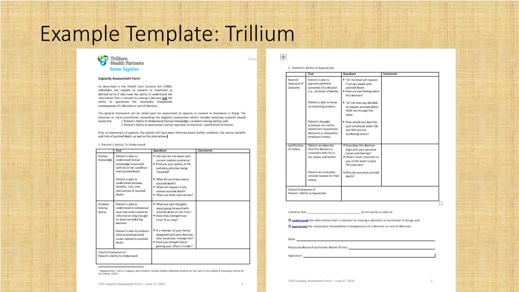 example template trillium