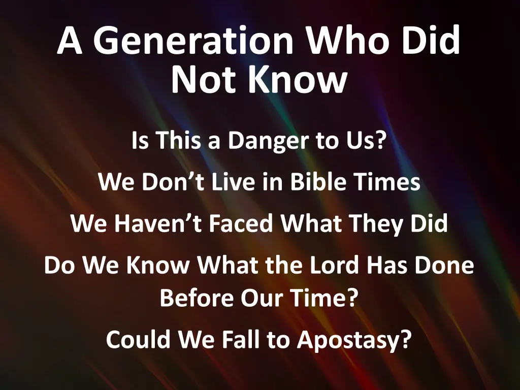 a generation who did not know 1