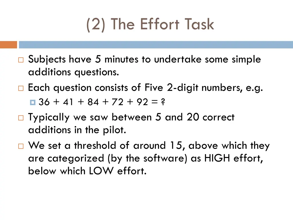 2 the effort task