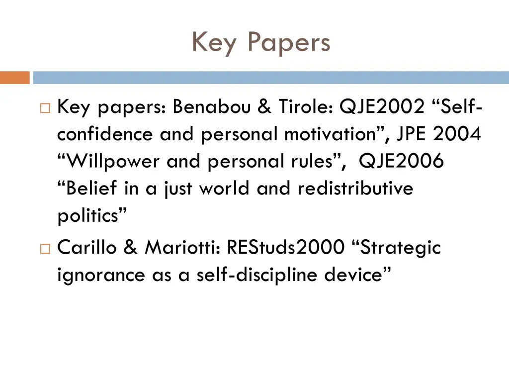 key papers