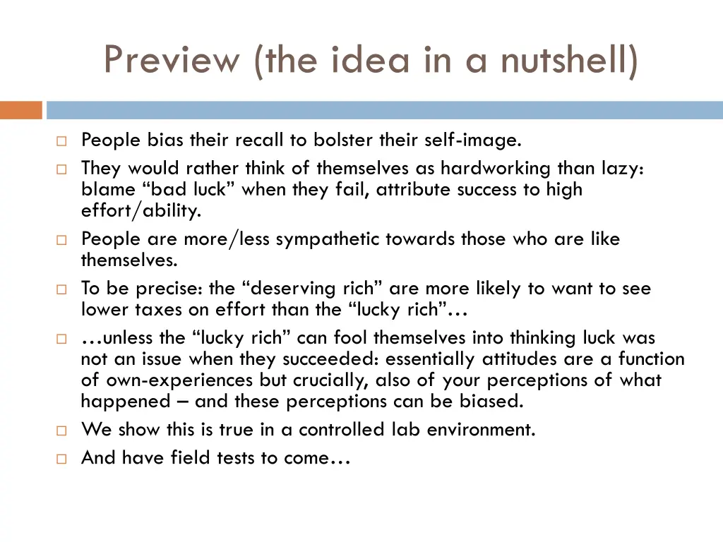 preview the idea in a nutshell