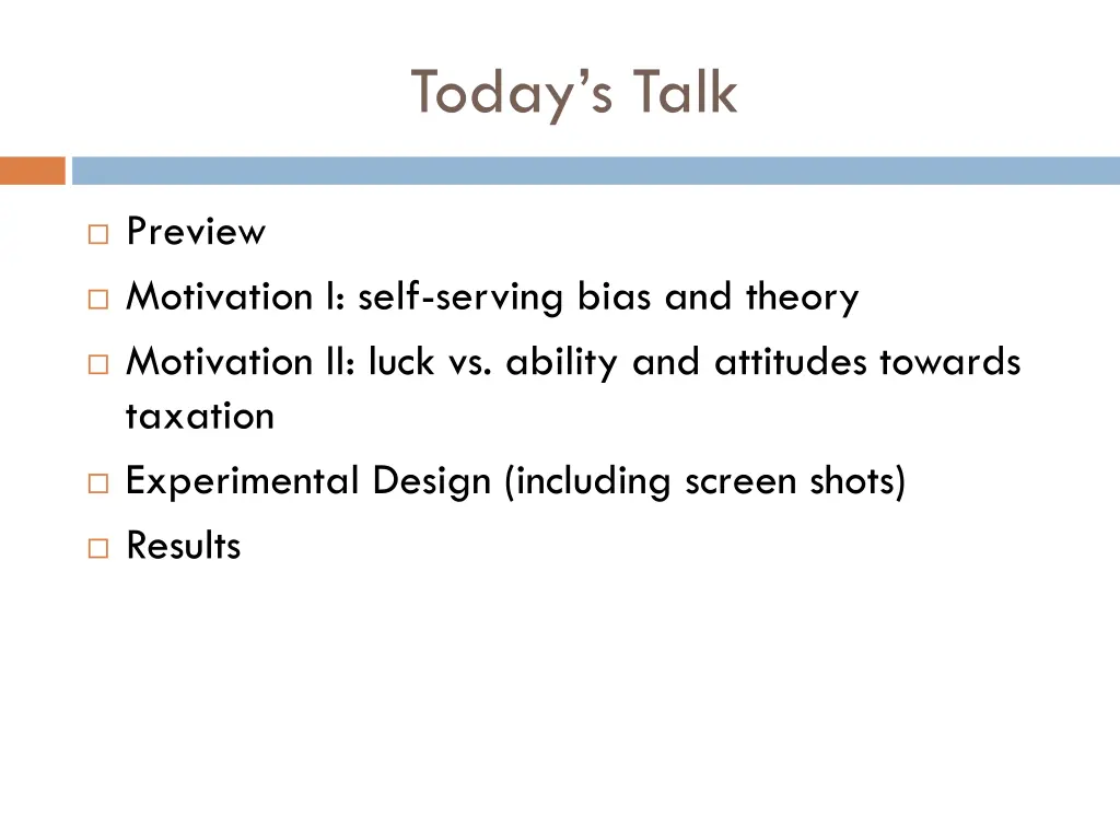 today s talk
