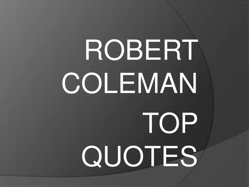 robert coleman