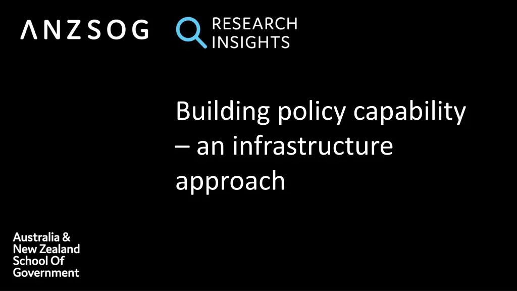 building policy capability an infrastructure