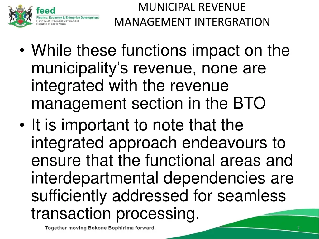 municipal revenue management intergration 2