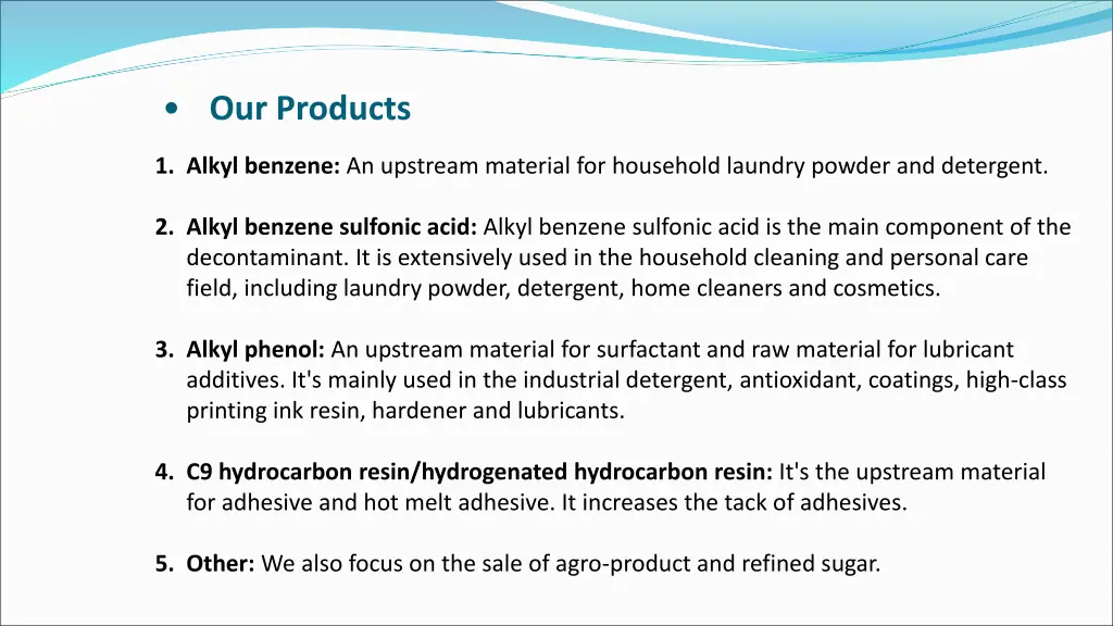 our products