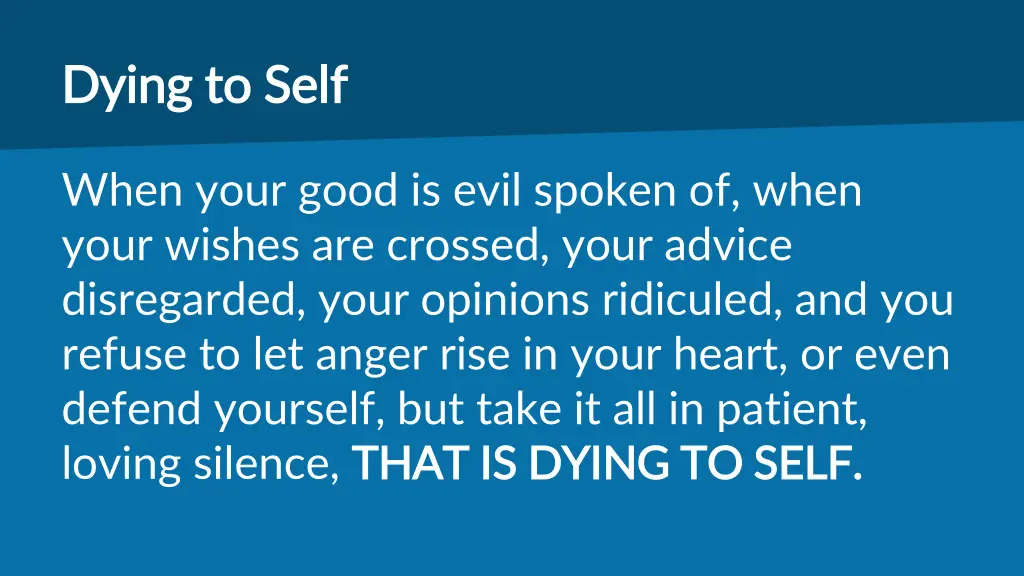 dying to self dying to self 1