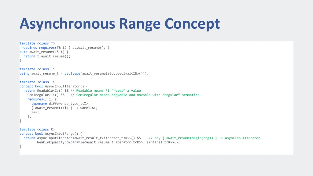 asynchronous range concept