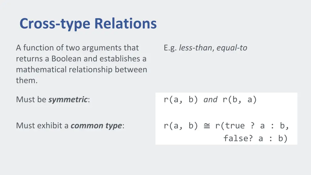 cross type relations