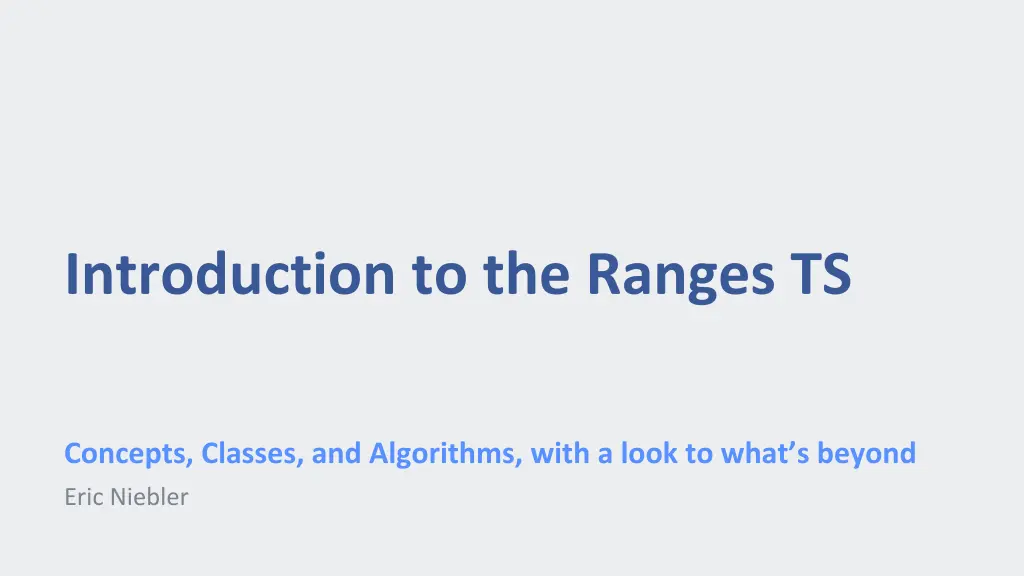 introduction to the ranges ts
