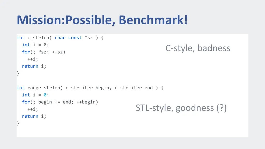 mission possible benchmark