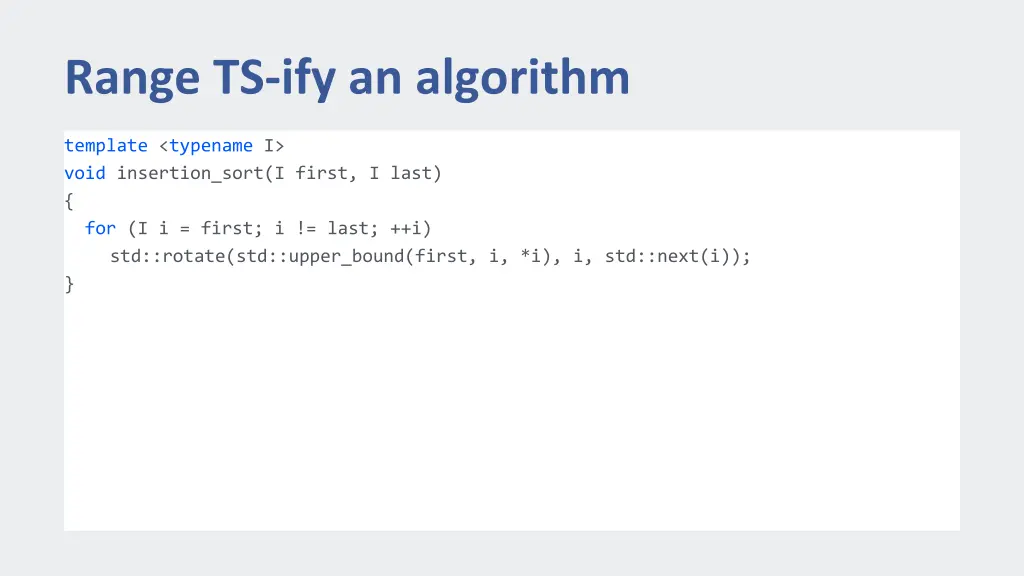 range ts ify an algorithm