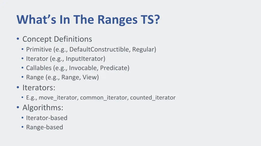 what s in the ranges ts