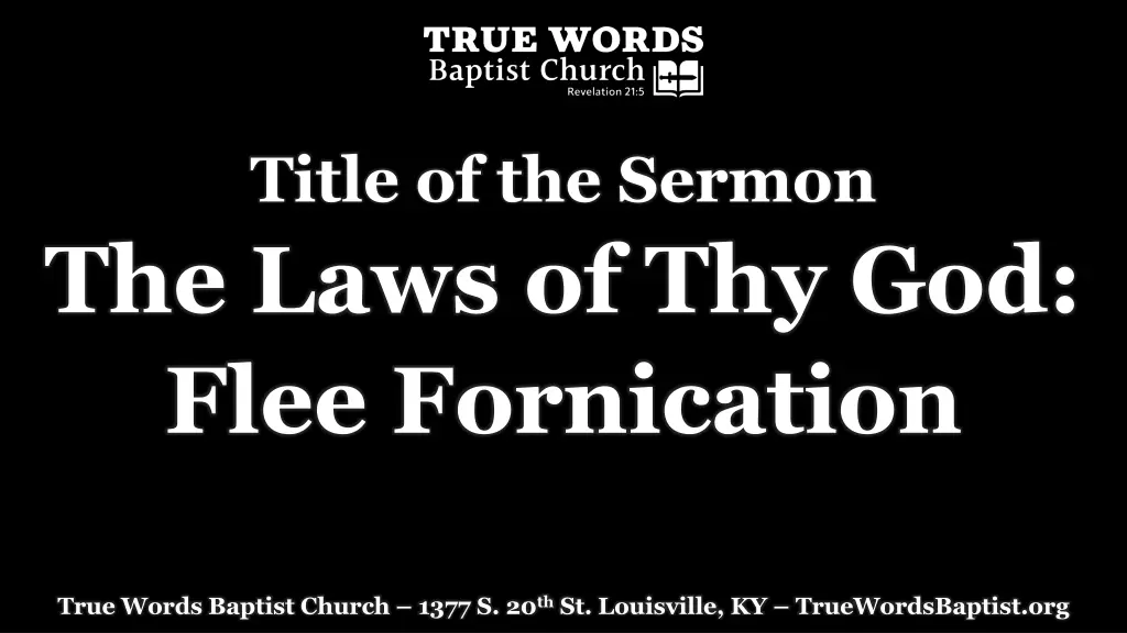 title of the sermon the laws of thy god flee