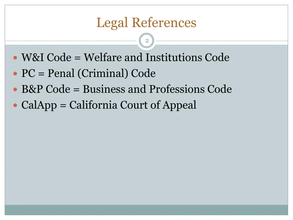 legal references