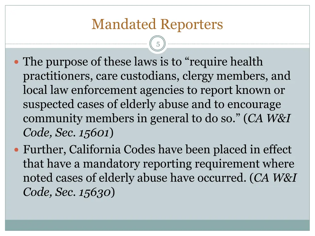 mandated reporters