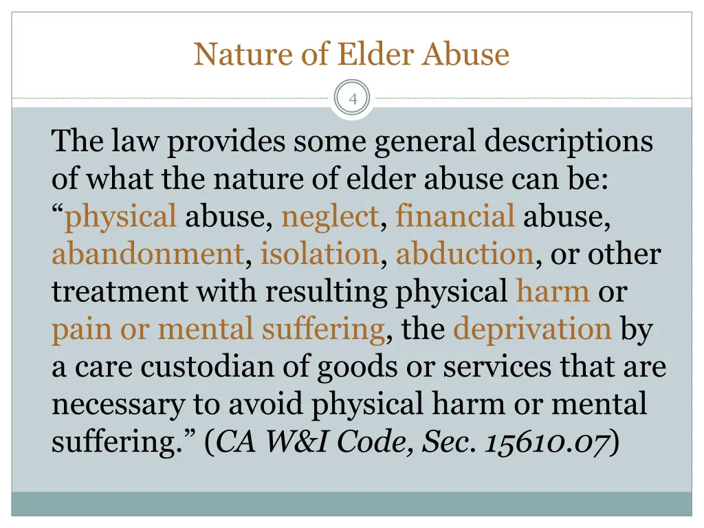 nature of elder abuse