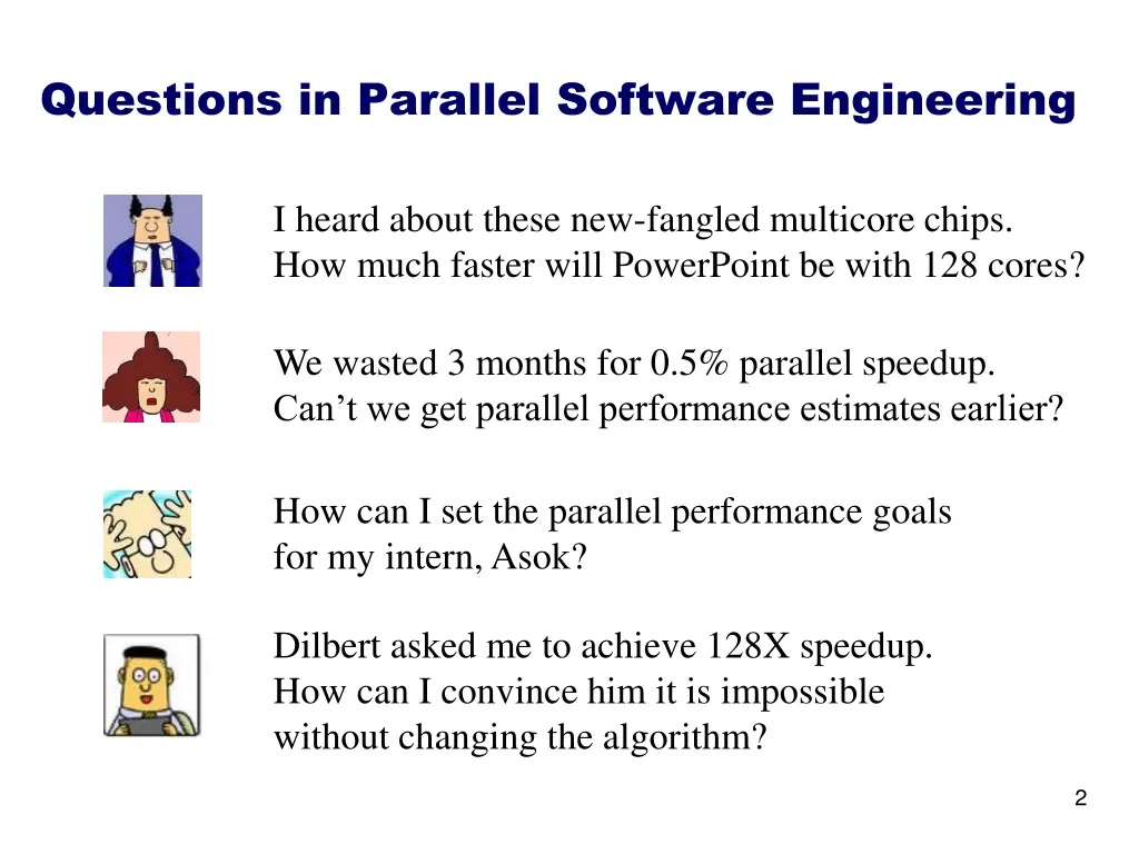 questions in parallel software engineering