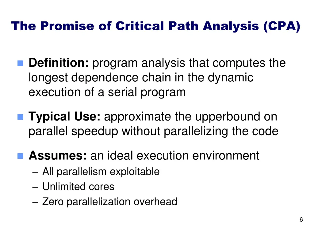 the promise of critical path analysis cpa
