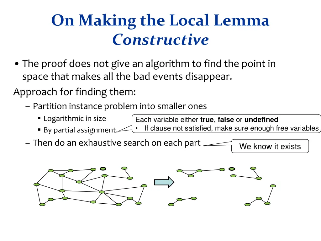on making the local lemma constructive