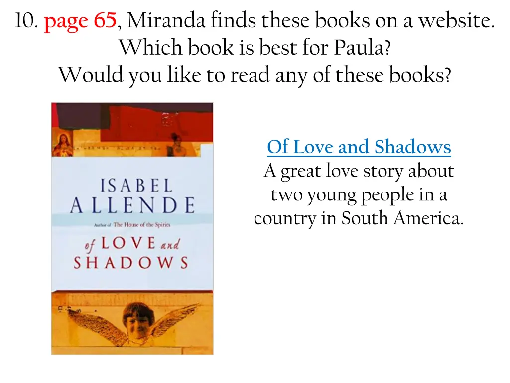 10 page 65 miranda finds these books on a website