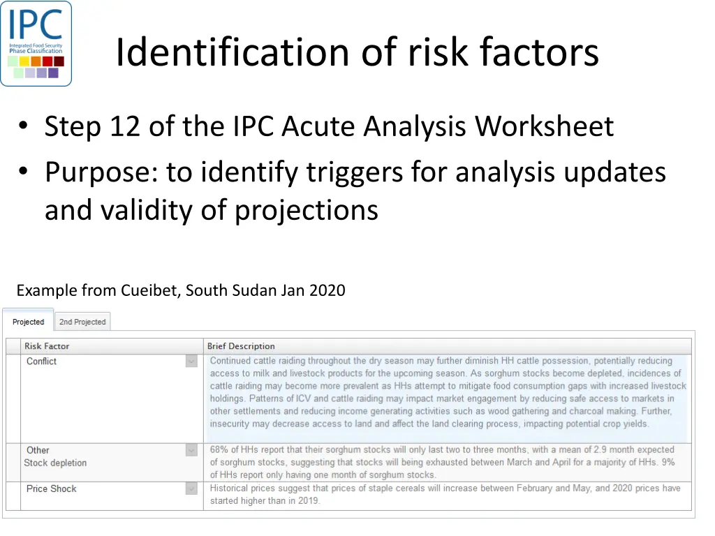 identification of risk factors