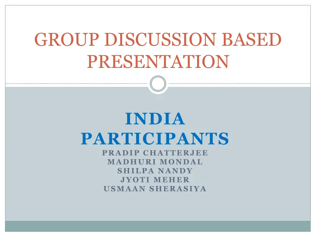 group discussion based presentation