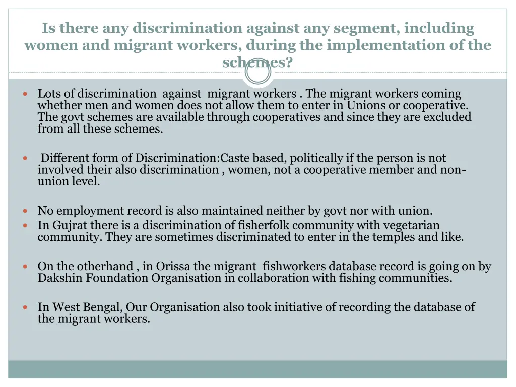 is there any discrimination against any segment