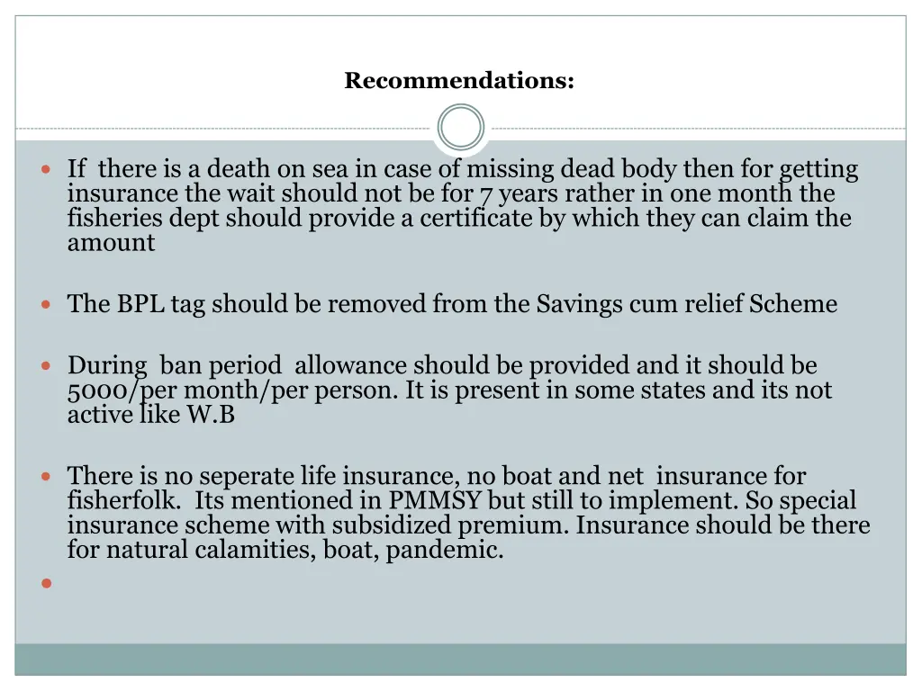 recommendations