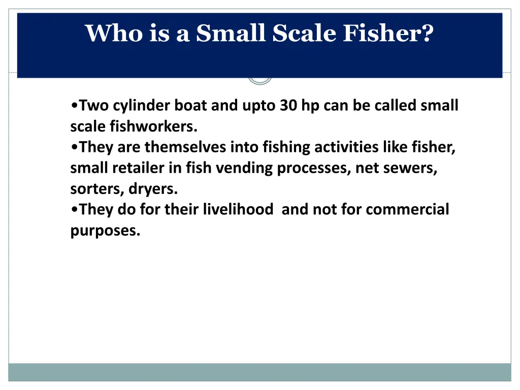 who is a small scale fisher