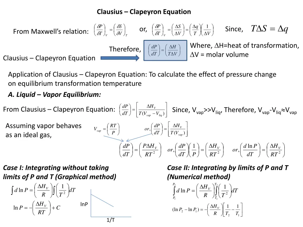 clausius clapeyron equation
