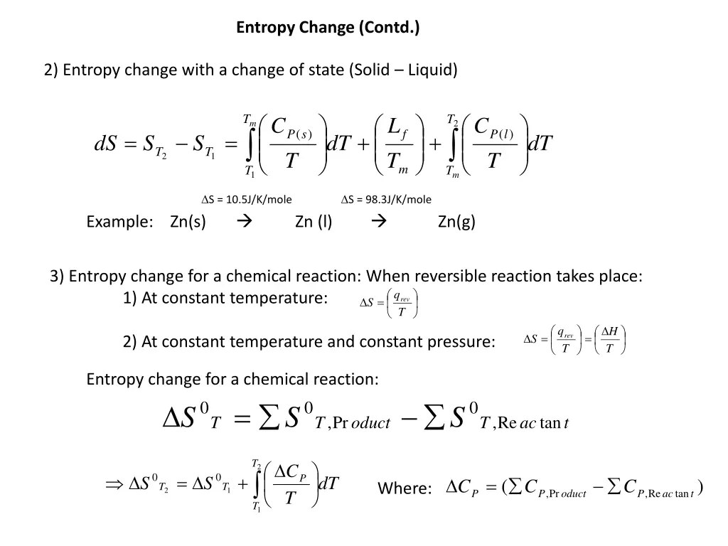 entropy change contd