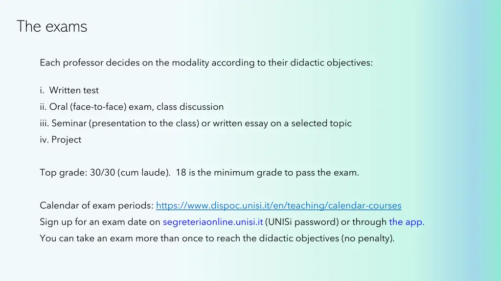 the exams