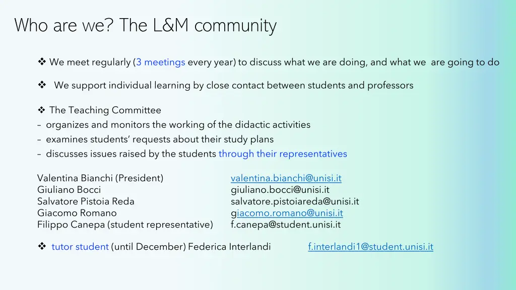who are we the l m community 1