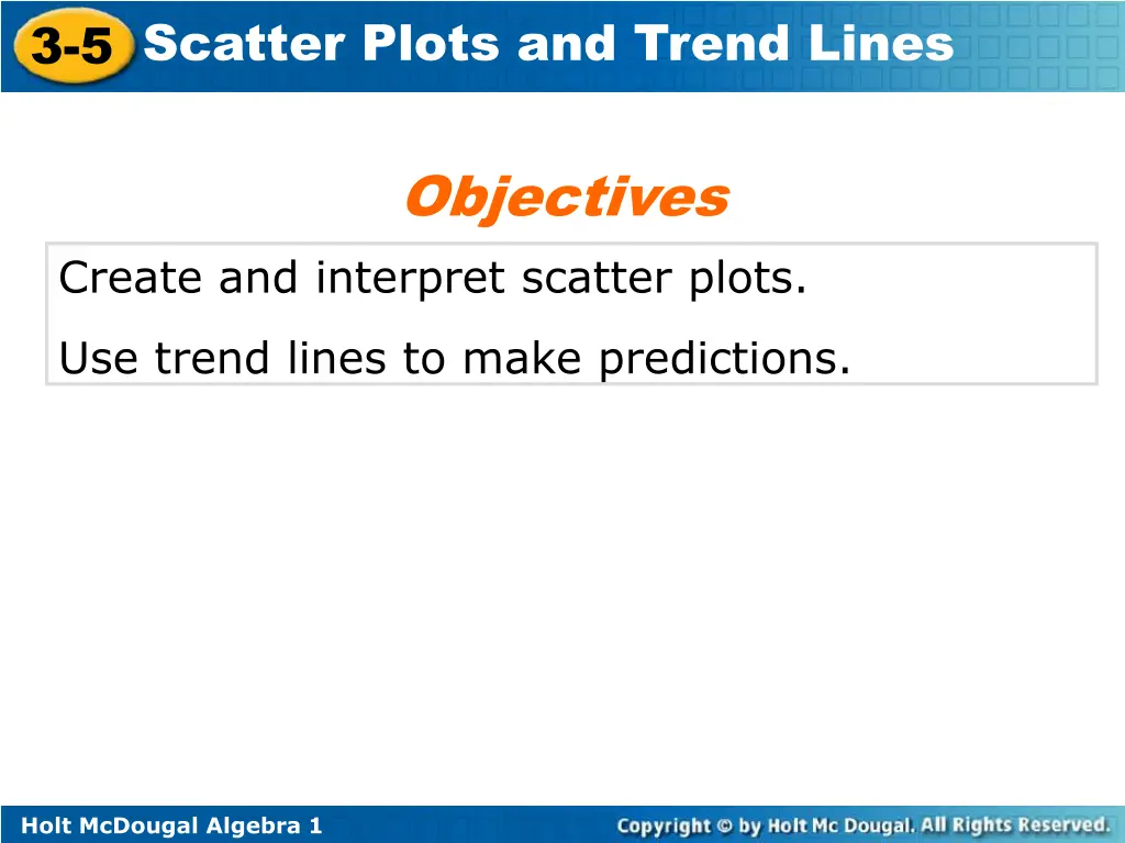 3 5 scatter plots and trend lines