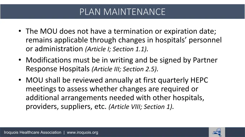plan maintenance